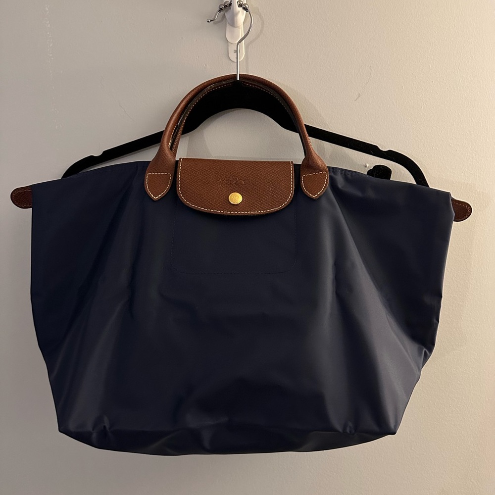 Authentic Longchamp Le Pliage Tote Navy Medium